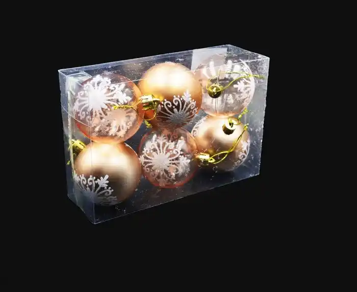 Набор 6 новогодних шаров, GLOBAL CHRISTMAS, Kоралловый, 6см, Пластик