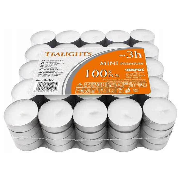 Cumpara  Lumânări decorative - Набор 100 свечей, BISPOL, Парафин, 3 часа, Кр..