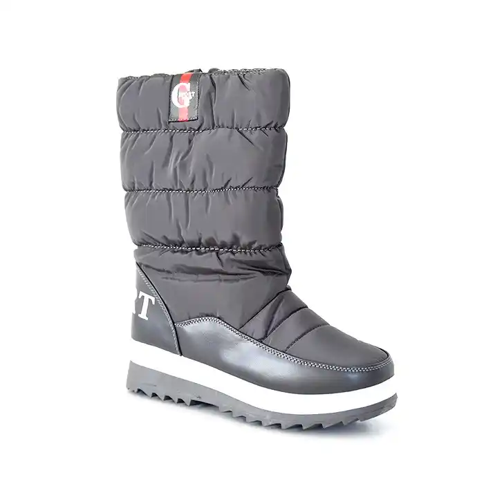 Женские зимние сапоги 36-41, Серый, Синтетические волокна, Резиновая Подошва