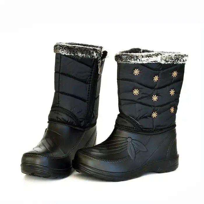 Женские зимние сапоги, PROGRES, 36-41, Черный, Синтетические волокна, Резиновая Подошва