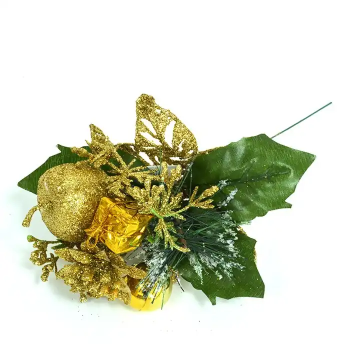 Рождественское украшение, GLOBAL CHRISTMAS, Зеленый/Золотой, 15cм