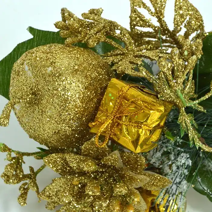 Рождественское украшение, GLOBAL CHRISTMAS, Зеленый/Золотой, 15cм