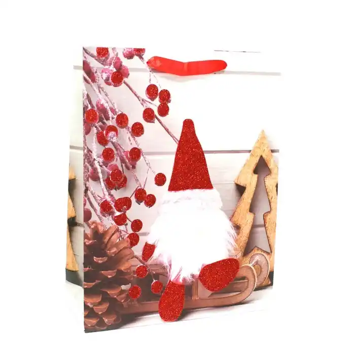 Подарочный пакет, GLOBAL CHRISTMAS, Рождество, 40см, 31см, 12см, C рисунком, Бумага