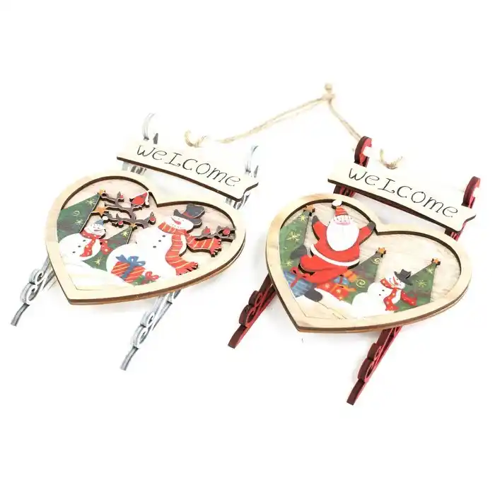 Украшение сани Рождество, Дерево, Разноцветный