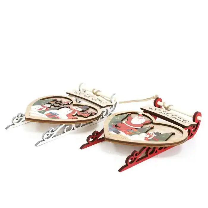 Украшение сани Рождество, Дерево, Разноцветный