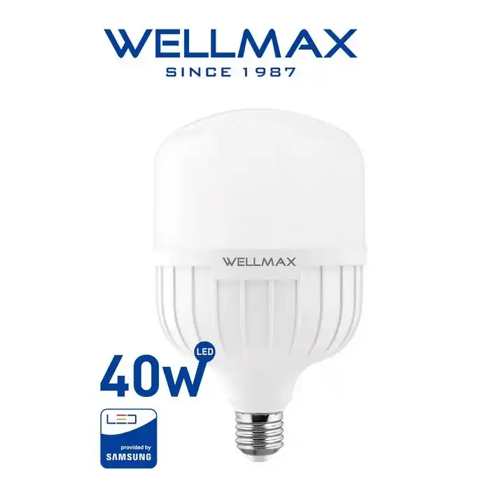 Лампа, WELLMAX, Лед, 40 Вт, Белый/Х..