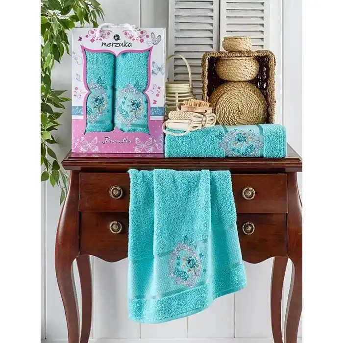 Набор 2 полотенца, MERZUKA, Brentis, 50x90 см, 70x140 cм, Цвета в ассортименте, Хлопок