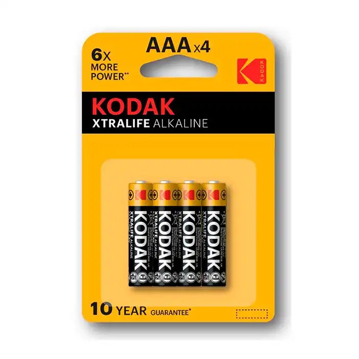 Набор 4 батареи, KODAK, Щелочная, A..