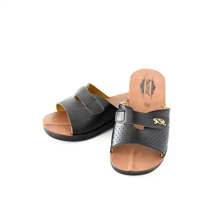 Женские тапочки, GOLD STAR, 36-40, Черный, Искусственная кожа, Резиновая Подошва