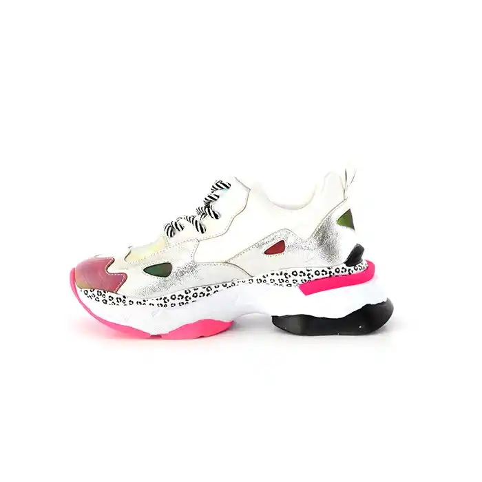 Кроссовки женские, KOSAK, 36-40, Белый /Серебряный, Экокожа, Пена ЕВА, Спорт, Шнурки