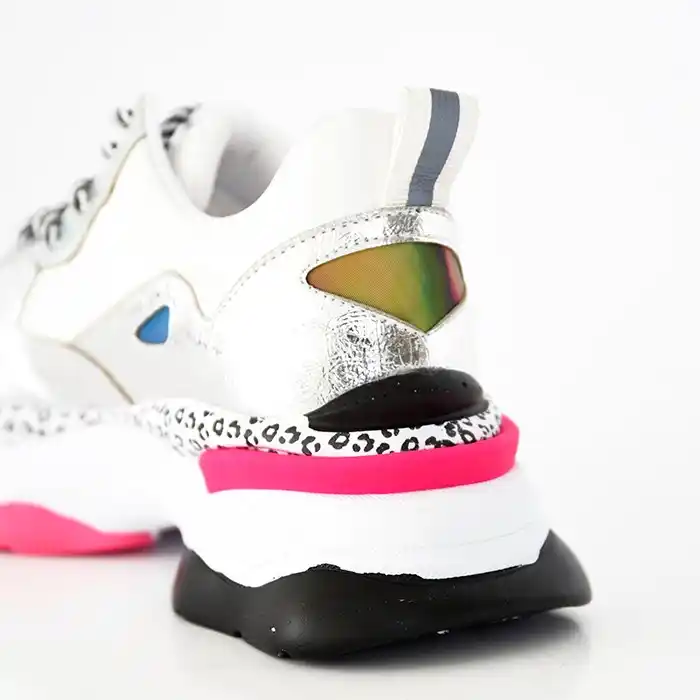 Кроссовки женские, KOSAK, 36-40, Белый /Серебряный, Экокожа, Пена ЕВА, Спорт, Шнурки