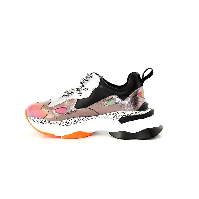 Кроссовки женские, KOSAK, 36-40, Черный/Серебро, Экокожа, Пена ЕВА, Спорт, Шнурки