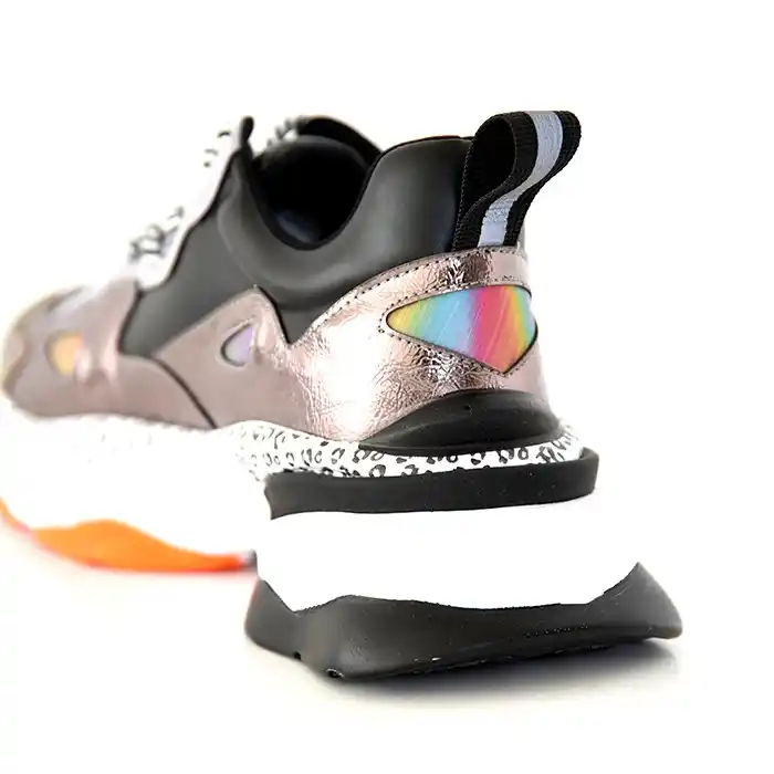 Кроссовки женские, KOSAK, 36-40, Черный/Серебро, Экокожа, Пена ЕВА, Спорт, Шнурки