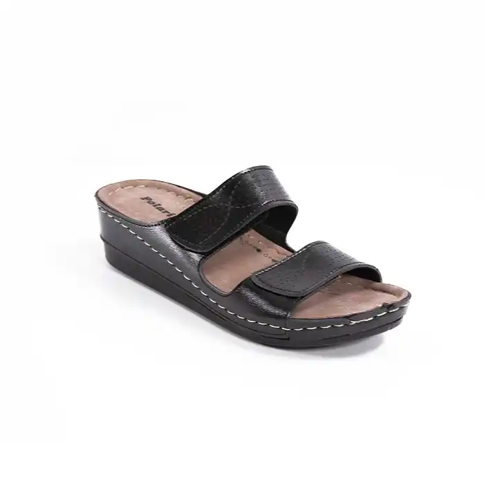 Женские тапочки, GOLD STAR, 36-40, Экокожа, Полиуретан, Черный