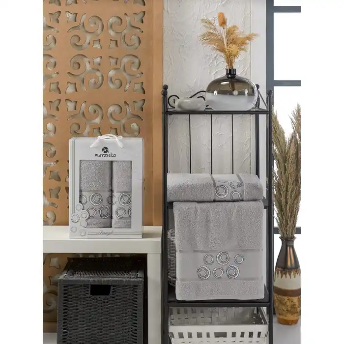 Набор 2 полотенца, MERZUKA, Bangle, 50x90 см, 70x140 cм, Хлопок, Различные Цвета