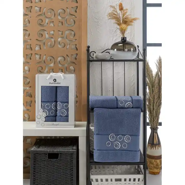 Набор 2 полотенца, MERZUKA, Bangle, 50x90 см, 70x140 cм, Хлопок, Различные Цвета