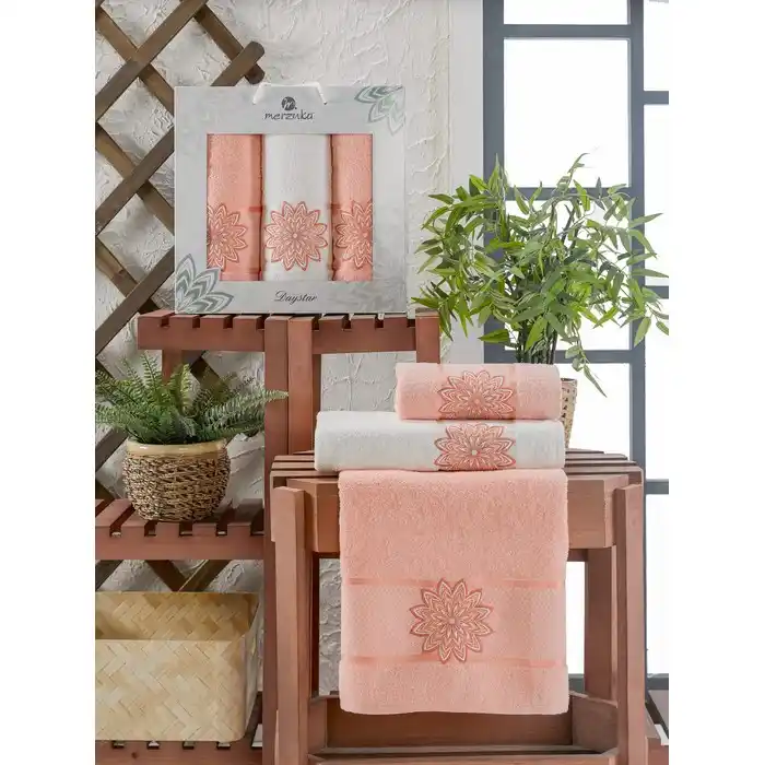 Набор 3 полотенца, MERZUKA, Daystar, 50x90 cм, 70x140 cм, Хлопок, Различные Цвета