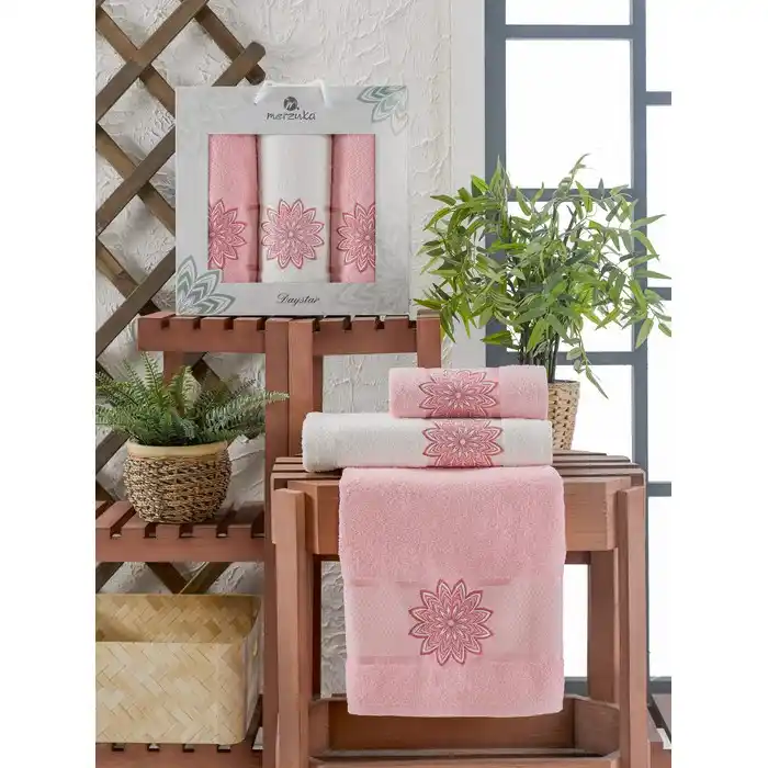 Набор 3 полотенца, MERZUKA, Daystar, 50x90 cм, 70x140 cм, Хлопок, Различные Цвета