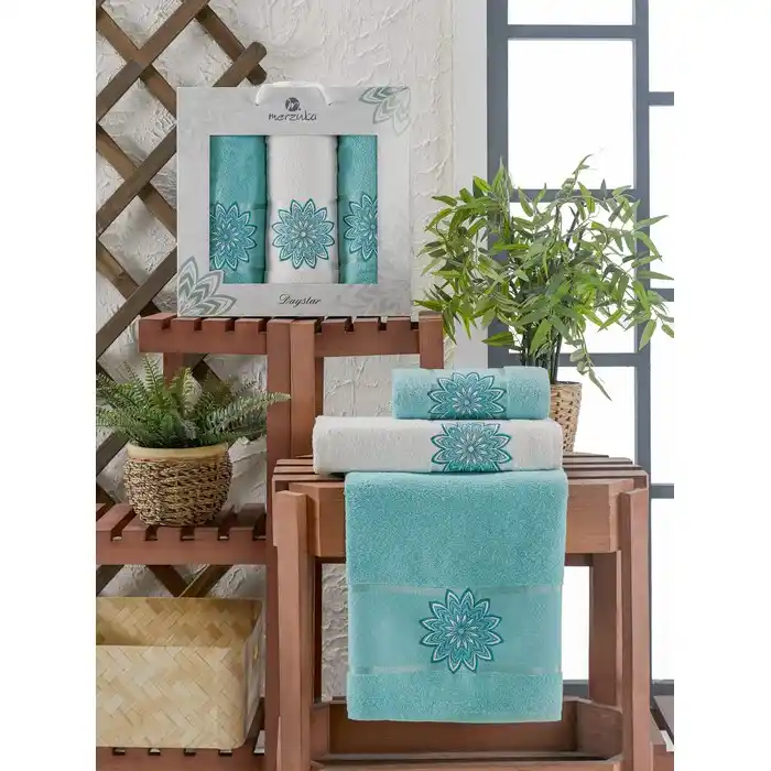 Набор 3 полотенца, MERZUKA, Daystar, 50x90 cм, 70x140 cм, Хлопок, Различные Цвета