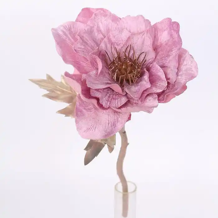 Искусственный цветок, GLOBAL CHRISTMAS, Рождественский цветок, Розовый, 29см