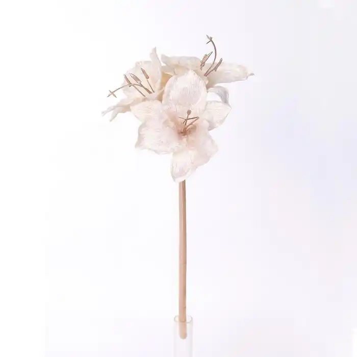 Искусственный цветок, GLOBAL CHRISTMAS, Амариллис, Кремовый/ Кремовый, 44см