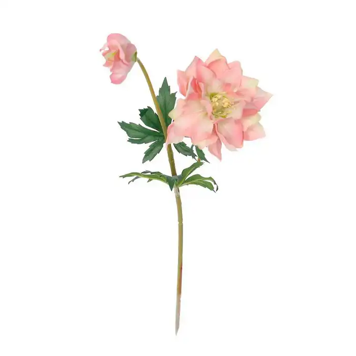 Искусственный цветок, GLOBAL CHRISTMAS, Роза, Розовый, 43см