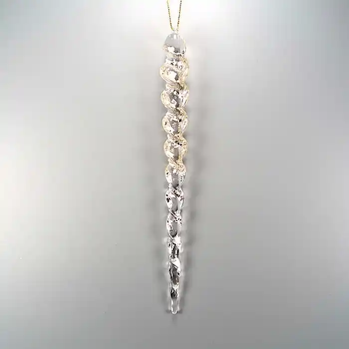 Елочные украшение, GLOBAL CHRISTMAS, сосулька, Золотистый, Блестящий, Акрил