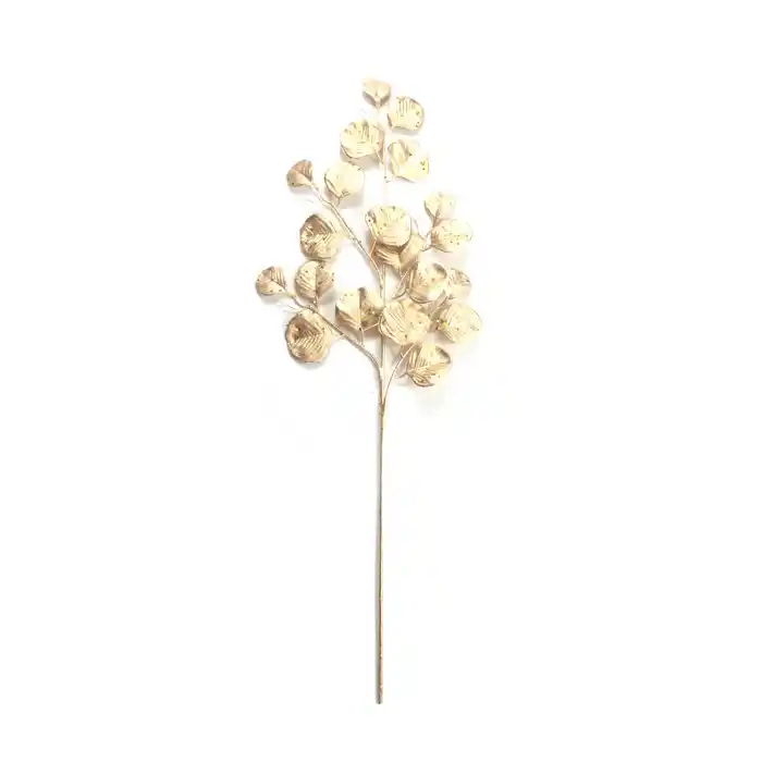 Декоративная ветка, GLOBAL CHRISTMAS, эвкалипт, Золотистый, 71см