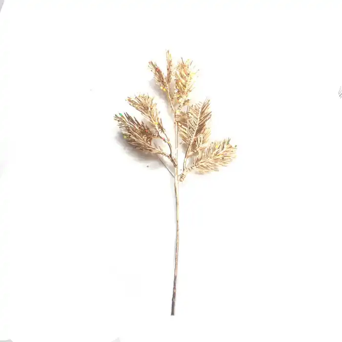 Декоративная ветка, GLOBAL CHRISTMAS, Блестящий, Шампань, 45см
