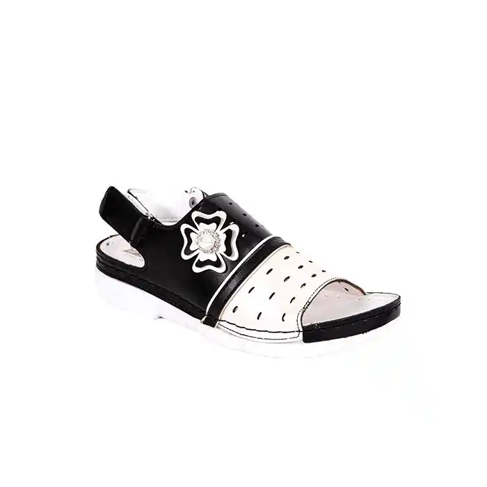 Сандалии для девочек, RIMA&JOUDI, 31-36, Экокожа, Полиуретан, Белый /Черный