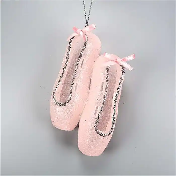 Елочные украшение, GLOBAL CHRISTMAS, Балетки, Розовый, Акрил