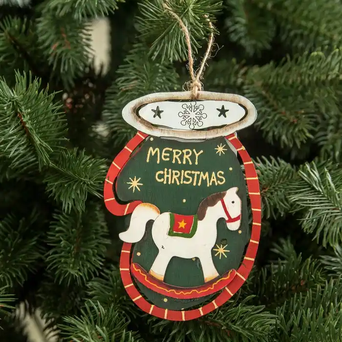 Новогоднее украшение снеговик, GLOBAL CHRISTMAS, Дерево, Различные Цвета, 13см, 9см