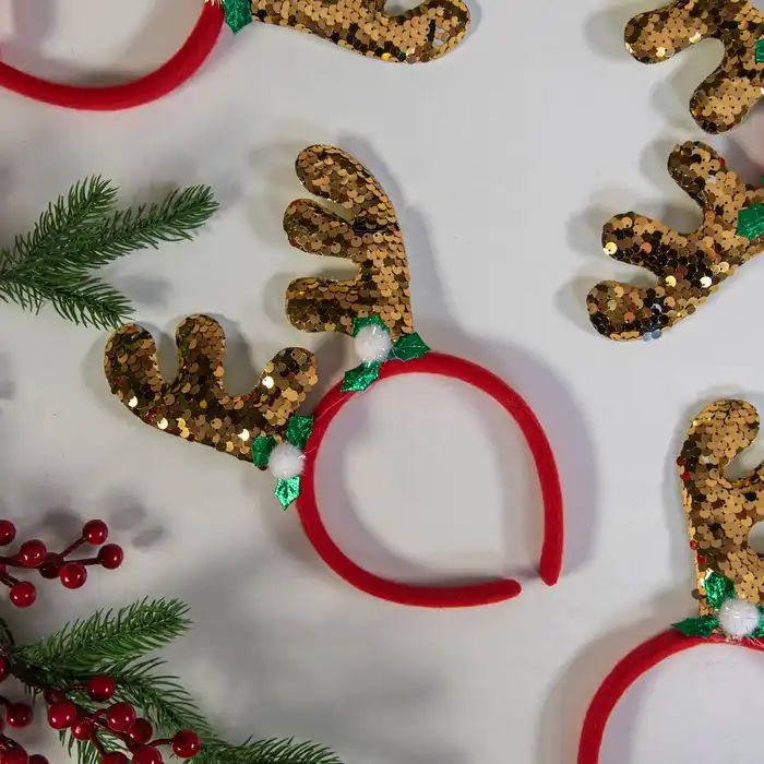 Купить  Новогодние Костюмы и Аксессуары - Ободок с рожками оленя, GLOBAL CHRISTMAS, 23 ..