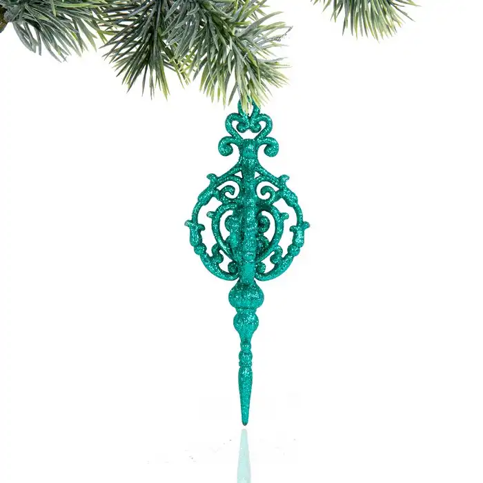 Новогоднее украшение, GLOBAL CHRISTMAS, Изумрудный, 17см, 7см, Блестящий