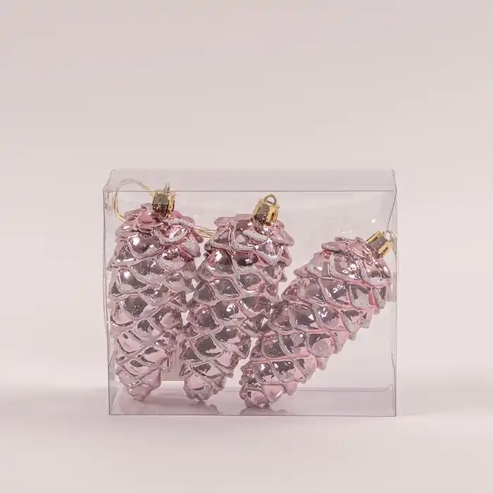 Новогоднее украшение, GLOBAL CHRISTMAS, 12см, Розовый, Пластик