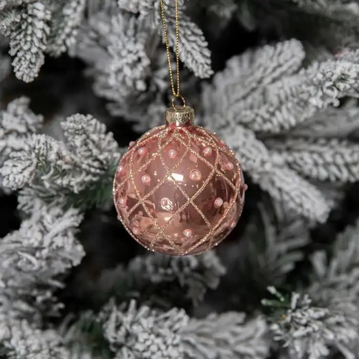 Cumpara  Bile de Crăciun - Новогодний шар, GLOBAL CHRISTMAS, Пудра, 8см,..