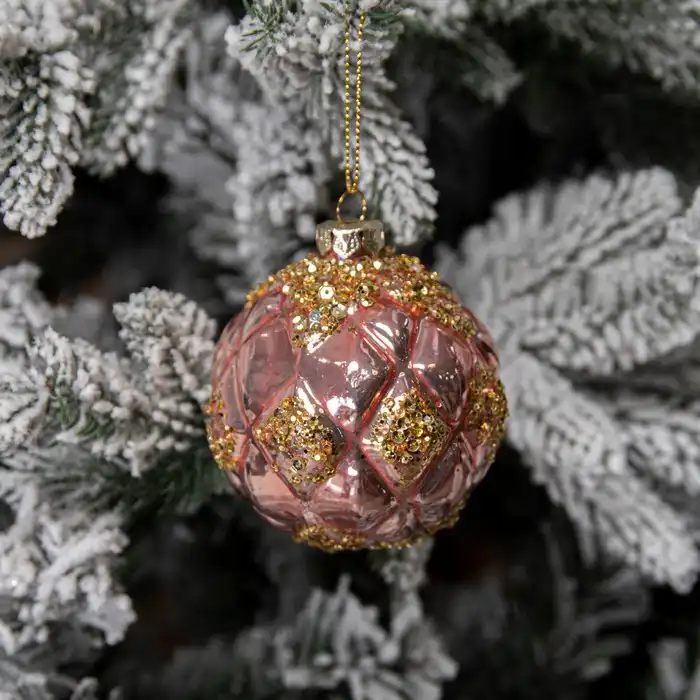 Cumpara  Bile de Crăciun - Новогодний шар, GLOBAL CHRISTMAS, Розовый/Зол..