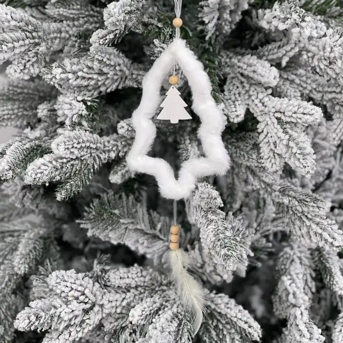 Новогоднее украшение, GLOBAL CHRISTMAS, 17см, Белый