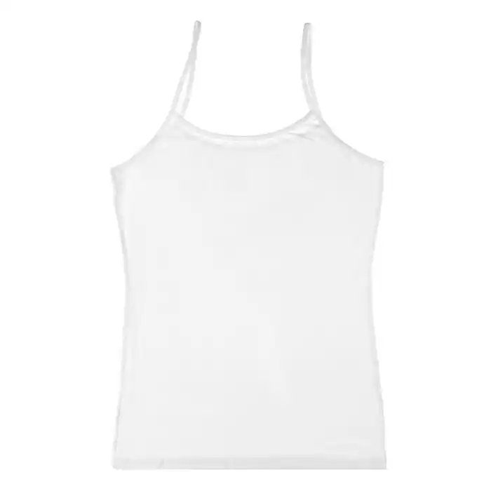 Майка женская на бретельках, DONELLA, 95% Хлопок/5% Эластан, Белый, Для Женщин