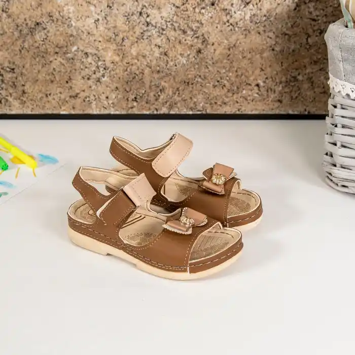 Сандалии для девочек, RIMA&JOUDI, Для девочек, 25-30, Бежевый/Коричневый
