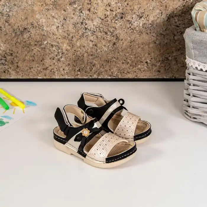 Сандалии для девочек, RIMA&JOUDI, Для девочек, 25-30, Черный/Белый