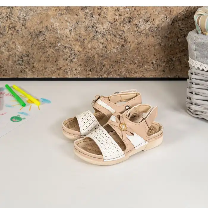 Сандалии для девочек, RIMA&JOUDI, Для девочек, 25-30, Белый/Бежевый