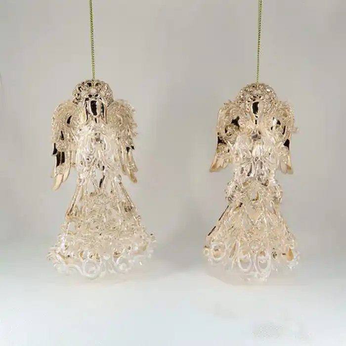 Елочные украшение, GLOBAL CHRISTMAS, Ангел, Rose Gold, Акрил