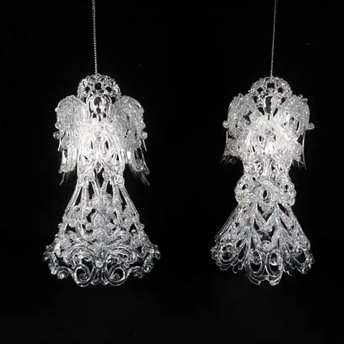 Елочные украшение, GLOBAL CHRISTMAS, Ангел, Cеребристый, Акрил