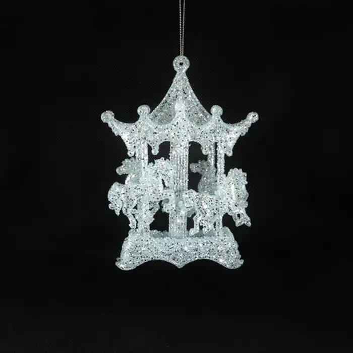 Елочные украшение, GLOBAL CHRISTMAS, Карусель, Голубой, Акрил