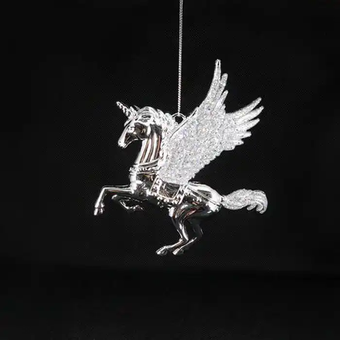 Елочные украшение, GLOBAL CHRISTMAS, Пегас, Cеребристый, Акрил