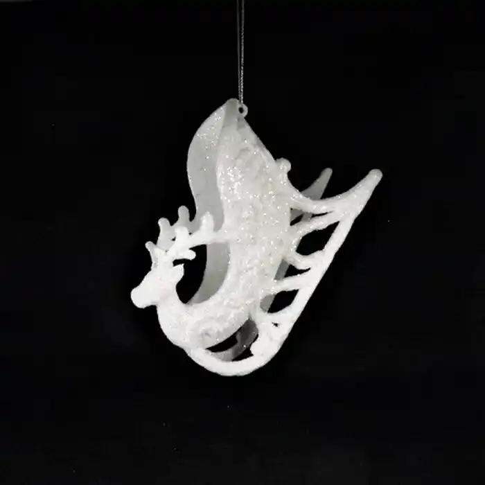 Елочные украшение, GLOBAL CHRISTMAS, сани, Белый, Акрил