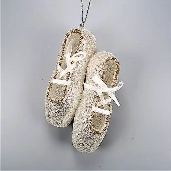 Елочные украшение, GLOBAL CHRISTMAS, Балетки, Золотистый, Акрил