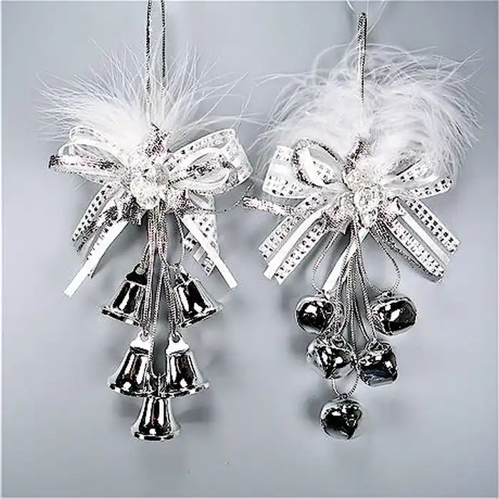 Елочные украшение, GLOBAL CHRISTMAS, Kолокольчики, Cеребристый, Металл