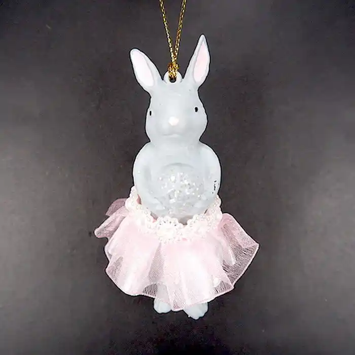 Елочные украшение, GLOBAL CHRISTMAS, Кролик, Серый, Акрил